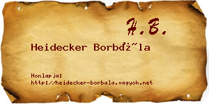 Heidecker Borbála névjegykártya